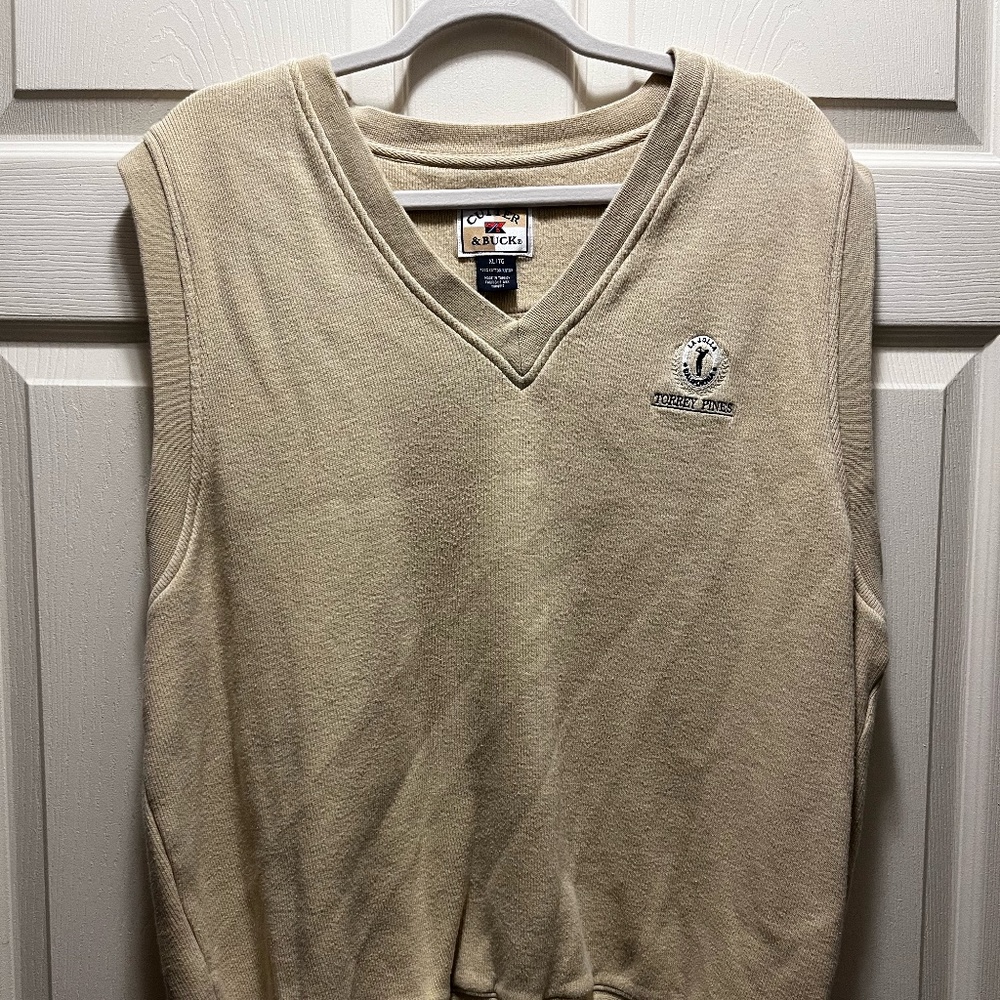 Cutter & Buck XL Beige Men's Sweater Vest FEW OF A KIND